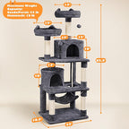 Yaheetech 62.5inches Cat Tree Cat Tower Cat Condo - Image 7
