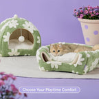 Lesure Cute Cat Beds for Indoor Cats - 2 in 1 Large Cat Cave Bed - Image 3