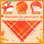 Weewooday 50 Pcs Thanksgiving Fall Dog Bandanas Bulk Plaid Bandanas - Image 3