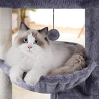 37.4" Cat Tree Tower with Twin Cat Condos - Image 5
