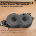 8-Shaped Large Cat Tunnel Bed for Indoor Cats, Infinite Circulation Peekaboo - Image 5