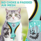 PUPTECK Cat Harness and Leash Set Escape Proof Reflective Cat Walking Harness - Image 2