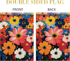 Garden Flag Colorful Flower Field Oil Painting Style Yard Welcome Banner Double - Image 7