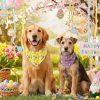 Abbylike 50 Pcs Easter Dog Bandanas Bulk Bunny Egg Carrot Bandanas - Image 6