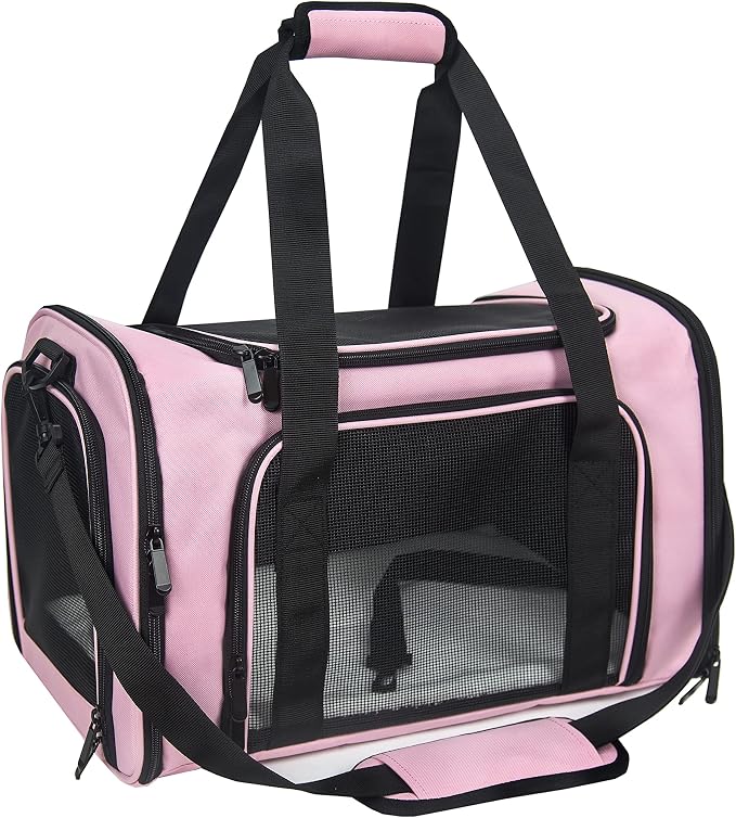Soft Sided Carrier for Small Medium Cats Dogs, TSA Airline Approved Collapsible by NextFri