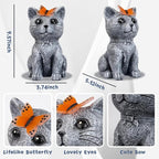 Solar Cat Garden Statues Outdoor Decor - Image 3