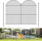 10Pcs No Dig Garden Fence, 40in/24ft Rustproof Metal Dog Fence Outdoor by Tivray