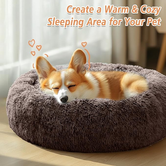 JOLLYVOGUE Calming Dog Bed Large Size Dog, Anti-Anxiety Donut Large Pet Bed - Image 5