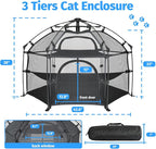 EighteenTek® Catio Outdoor Cat Enclosure 3-Tier Pop up Cat Tent Playpen | - Image 2