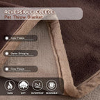 Waterproof Dog Blankets Brown, Soft Fluffy Sofa Car Bed Protector, Reversible - Image 4