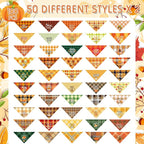 Sweetude 100 Pcs Fall Dog Bandanas Bulk Plaid Bandanas - Image 4
