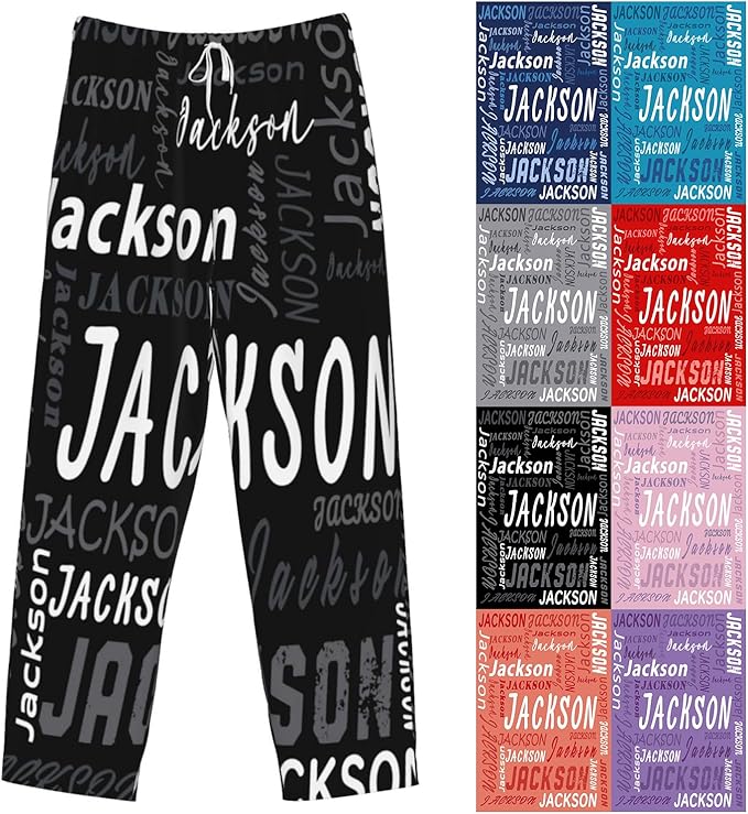 Custom Pajamas Pants Plaid Personalized Funny PJ Pant Design by YourCustomGiftsChoice