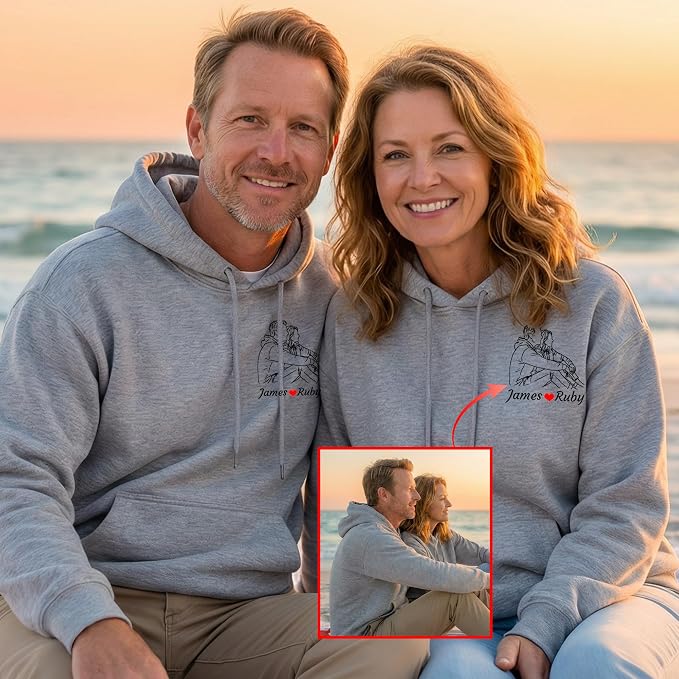 Easycosy Custom Sweatshirt for Couples Men Women, Personalized Hoodies - Image 3