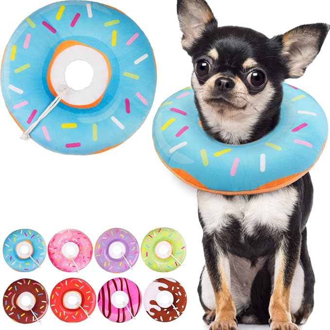 Cat Cone Collar Soft, Cute Cat Donut Collar After Surgery, Adjustable Kitten by Unknown