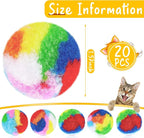 Deekin 20 Pcs Cat Pom Pom Balls Toy Kitty Yarn Puffs Assorted Color Small Plush - Image 2
