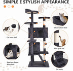 Cat Tree for Indoor Cats, Space Saving Cat Activity Center, Durable Pet Play - Image 3