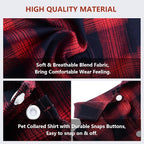 Koneseve Dog Shirt Pet Plaid Clothes T-Shirt Sweater Matching Breathable - Image 3