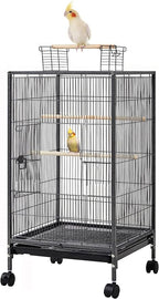 36-Inch Deluxe Sturdy Wrought Iron Bird Flight Open Play Top Cage by Mcage
