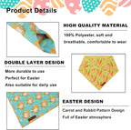 ADOGGYGO Easter Dog Bandana 2 Pack, Bunny Egg Carrot Print Pet Scarf Bib - Image 5