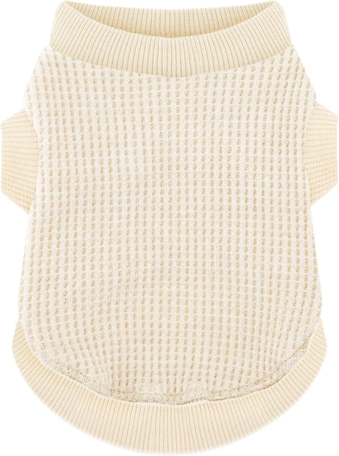 Cozy and Functional Dog Shirts for Small Puppies: Stretchable Beige Attire by Paiaite