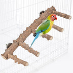 Mogoko Bird Ladder Perch for Cage, Natural Wood Bird Parrot Perch Stand Parrot by Mogoko