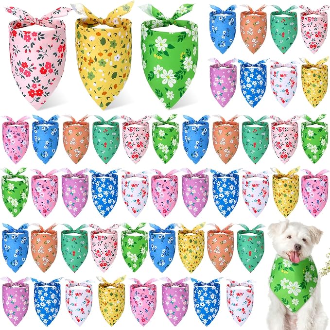 Weewooday 50 Pcs Spring Dog Bandanas Bulk by Weewooday