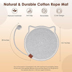 Cat Scratcher Mat, Natural Cotton Rope Cat Scratch Pad, 15.7'' Round Horizontal - Image 2