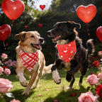 Realeaf Valentine's Day Dog Bandanas 2 Pack, Reversible Red Plaid Heart Dog - Image 6