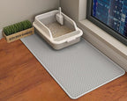 HCY&WLD Cat Litter Mat, 45x26 Inch Extra Large&Long Double Layer Cat Litter Box by HCY%26WLD
