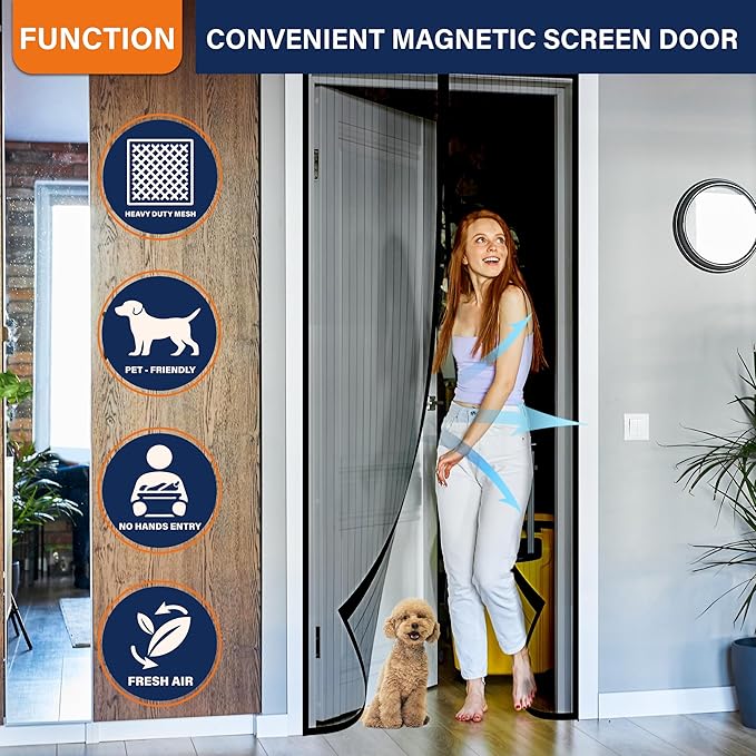 Magnetic Screen Door, Screen Door Mesh, Keep Bugs Out, Easy Install Works - Image 6