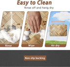 Vintage Wooden Dog Cat Food Mat, Boho Absorbent Pet Feeding Mat - Image 4