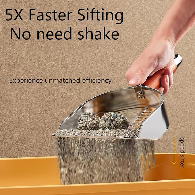 DHXYZZB Cat Litter Scoop 304 Stainless Steel Litter Shovel, Heavy Duty Litter - Image 6