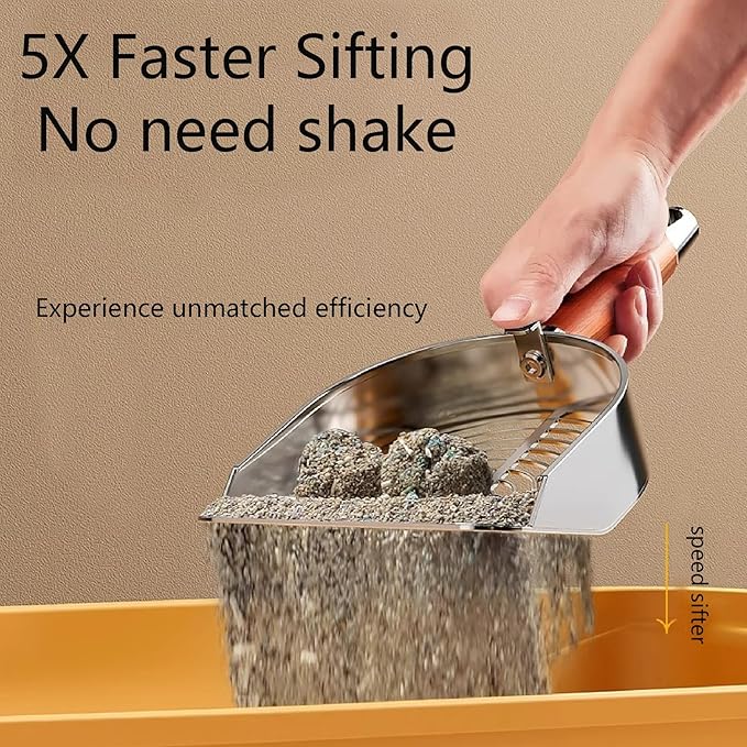DHXYZZB Cat Litter Scoop 304 Stainless Steel Litter Shovel, Heavy Duty Litter - Image 3