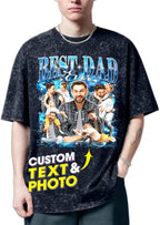 H-DEWALL Custom T Shirts Mineral Wash Tshirt Bootleg Rap Tee Customized Gifts by H-DEWALL
