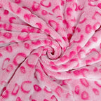Bnuitland Pink Leopard Print Flannel Throw Blanket, 300 GSM Double Sided Fuzzy - Image 5