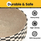 Cat Scratcher Cardboard, 2-in-1 Oval Scratching Pad & Lounge Bed, High-Density - Image 6