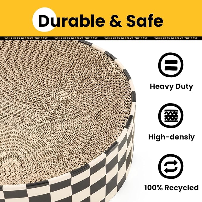 Cat Scratcher Cardboard, 2-in-1 Oval Scratching Pad & Lounge Bed, High-Density - Image 6
