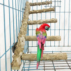 Allazone 3 PCS Nature Wood Bird Ladder Perch Nature Wood Stand Parrot Chew Toy - Image 7