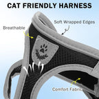 SCENEREAL Cat Harness and Leash Set Escape Proof, Adjustable Soft Air Mesh - Image 2