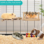 4 Pcs Bird Perch with Swing, Parrot Perches Platform with Chew Blocks, Natural - Image 7