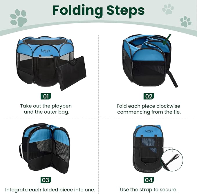 Love's cabin Pet Puppy Dog Playpen, Medium Dog Tent Crates Cage Indoor/Outdoor - Image 8