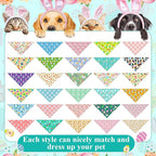 Sanwuta 120 Pcs Easter Dog Bandanas Bulk Rabbits Patterns Bandanas - Image 3