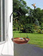 Hanging Birdbath Bird Feeder for Outdoor 11” Antique Copper Cute Small Metal - Image 4