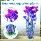 AQUANEAT Artificial Fish Tank Plants, Plastic Aquarium Accessories Large - Image 2