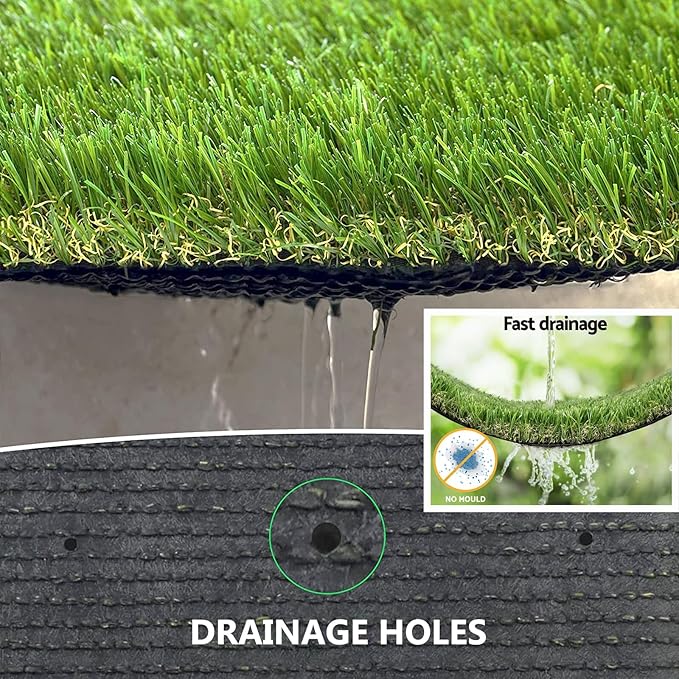 Artificial Grass Rug Outdoor Indoor 8FTX62FT Fake Grass Carpet Green Synthetic - Image 5