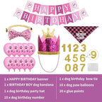 Dog Birthday Party Supplies, Dog Birthday Hat Bandana Scarf - Image 2