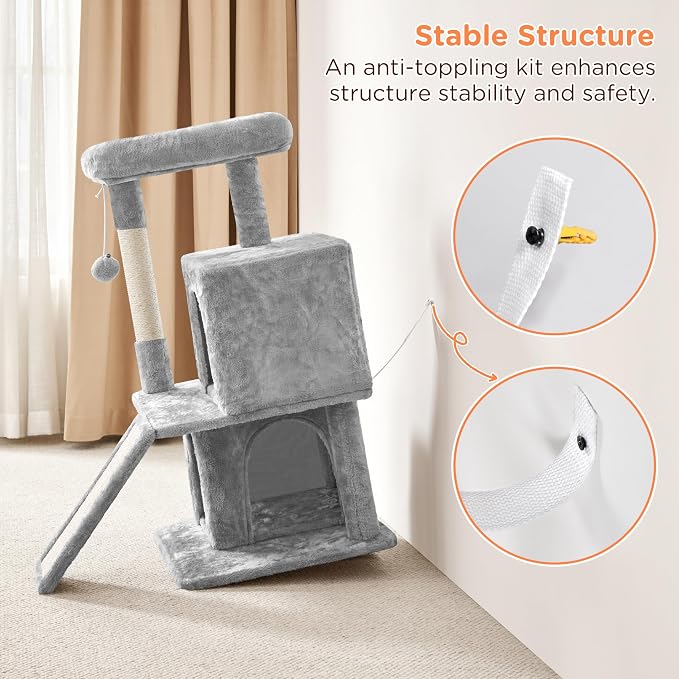 Yaheetech Cat Tree for Indoor Pets, 36in Tower Condo w/Extra Large Perch - Image 5