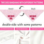 Birthday Girl Dog Bandanas 1 Pack, Triangle Reversible Pet Scarves - Image 6