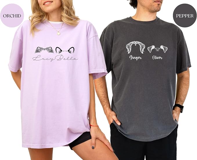 Personalized Dog or Cat Ear T-Shirt – Custom Pet Name Shirt - Image 3