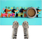 Spring Dachshund Pet Feeding Mat 24x16 Inch Cute Pet Feeding Area Mat Pet Food by HOMETITUTE